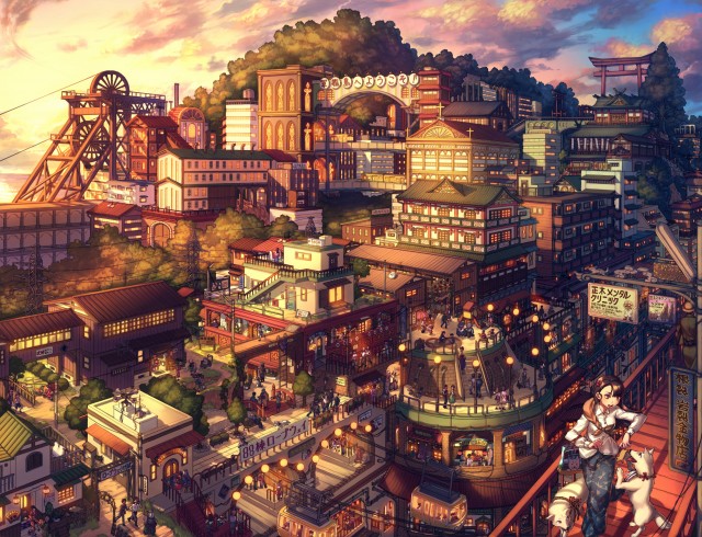 This reminds me of the Imperial Boy background art I posted here several months ago. So much detail! I'd make this my wallpaper but I can't crop it to 16:9 without losing lots of details.