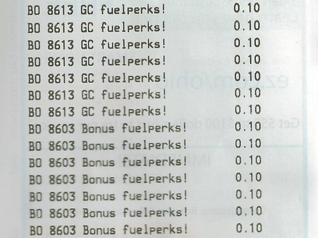 The real reason for this post was to show off this wall of Fuelperks discounts I just got. Half of that gift card balance was spent before I even left the Giant Eagle parking lot.