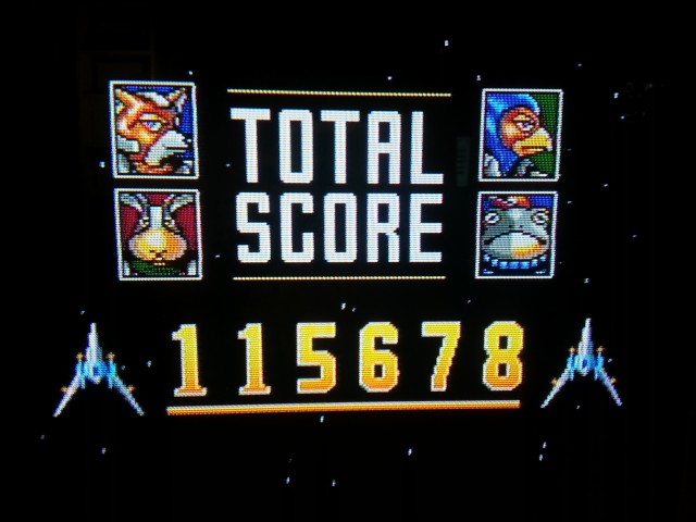 The only high score contest I actually won was Star Fox Super Weekend. It's Star Fox with a Star Soldier-style five minute score attack mode with huge bonuses for shooting down all the enemies in a stage.